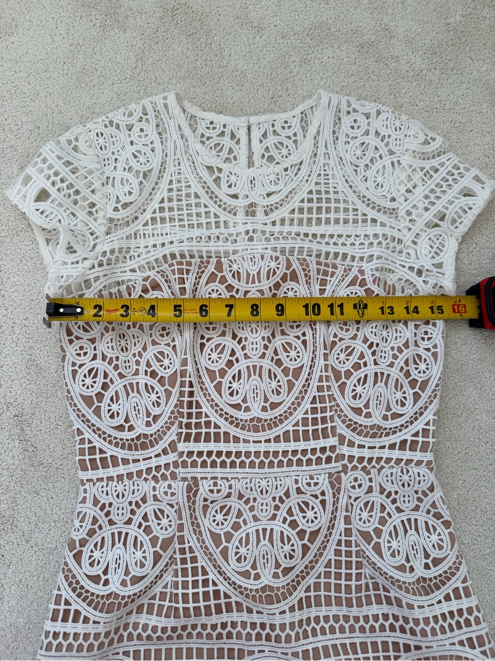 Aijek Designer Blackjack Embroidered Mini Dress in White Small - Picture 9 of 11